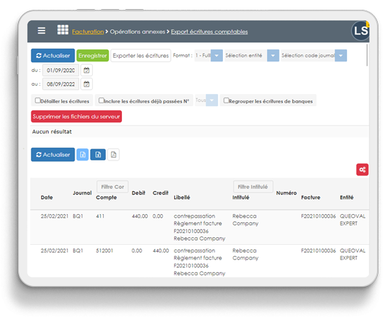 Export dans vos outils de comptabilité