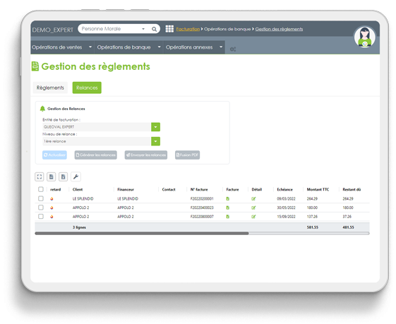 logiciel gestion des reglements expert comptable 